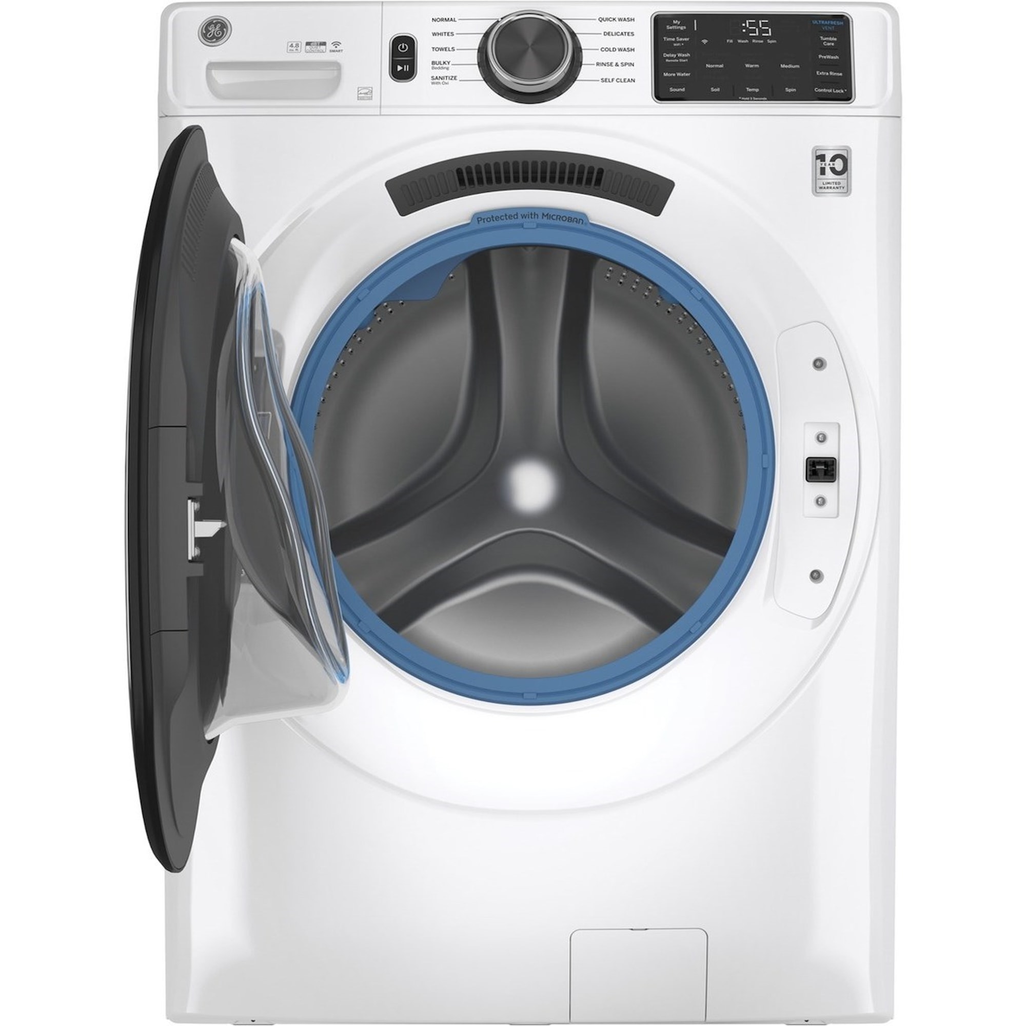 GE Appliances GFW550SSNWW GE® 4.8 cu. ft. Capacity Smart Front Load ENERGY STAR® Washer with